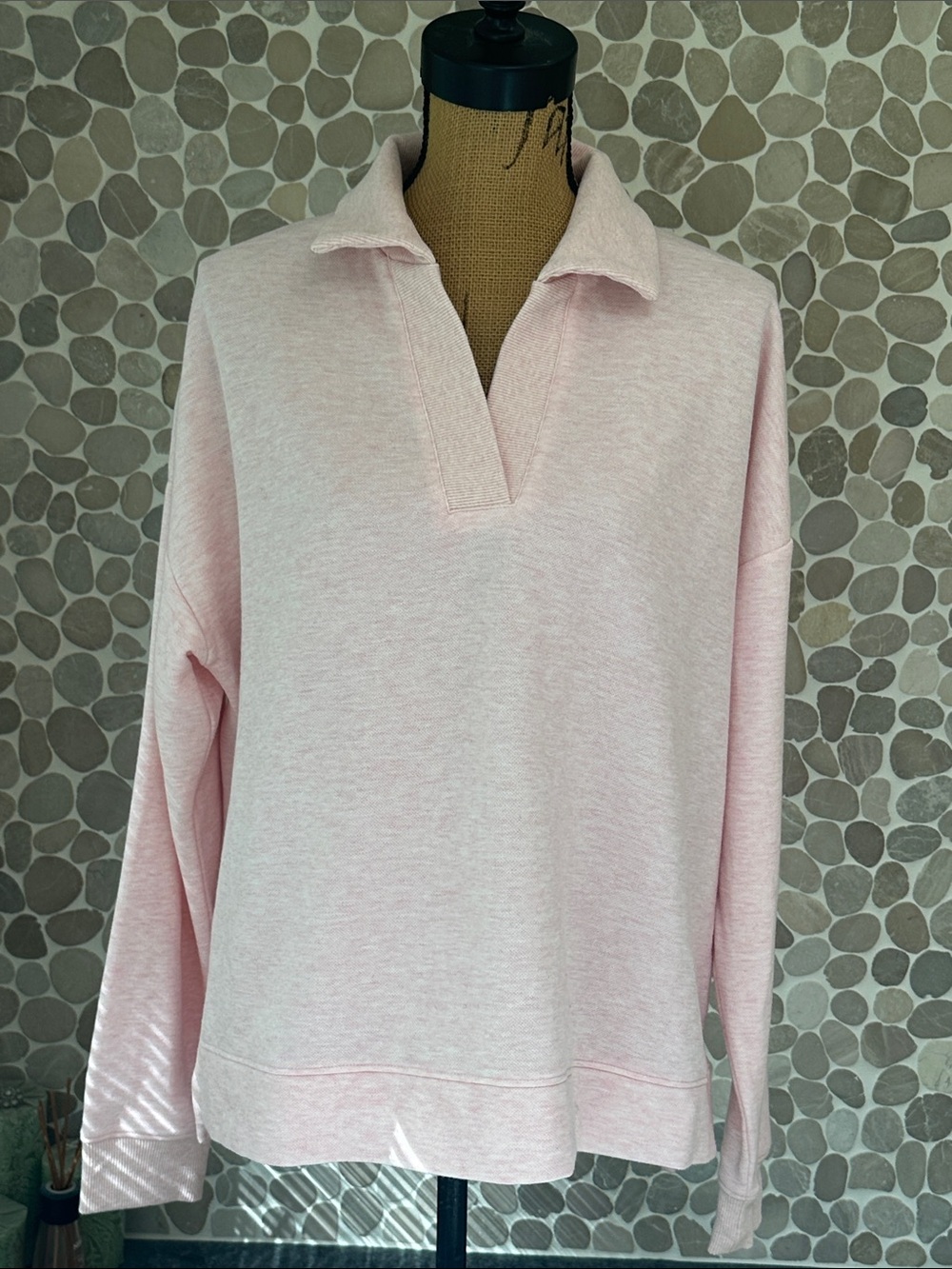 NWOTLady Hagen Light Pink Collared Pullover Golf Sweatshirt